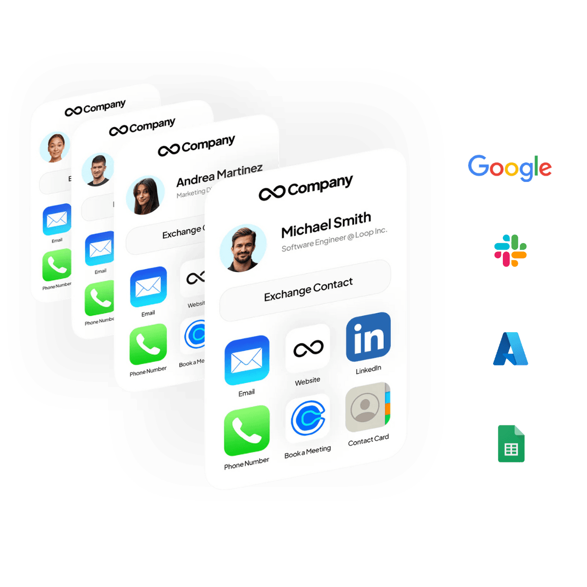 Custom branded Tapni card next to a team member's digital profile